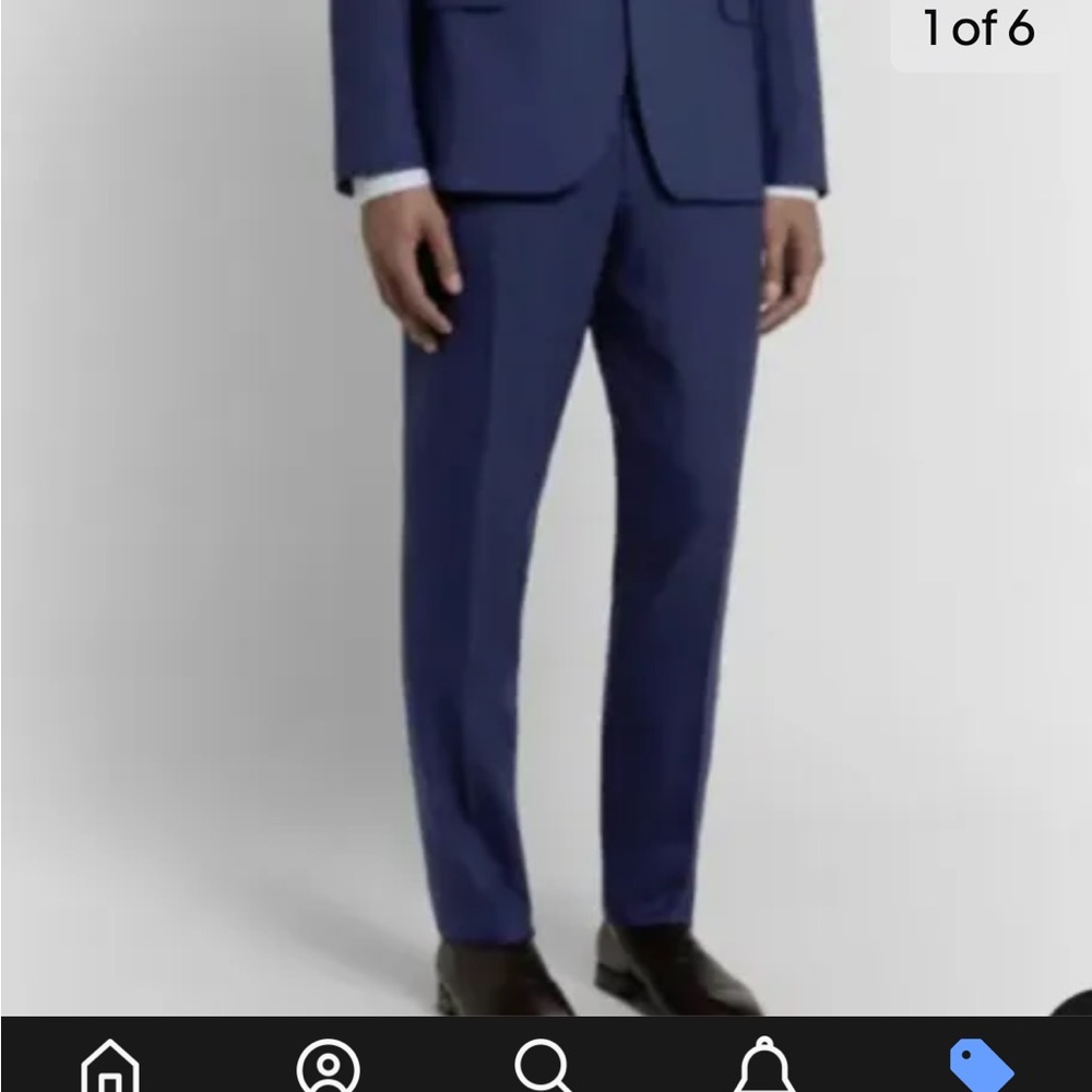 Original Penguin Men's 36x 32 Slim Blue Wool Bland Suit Pants